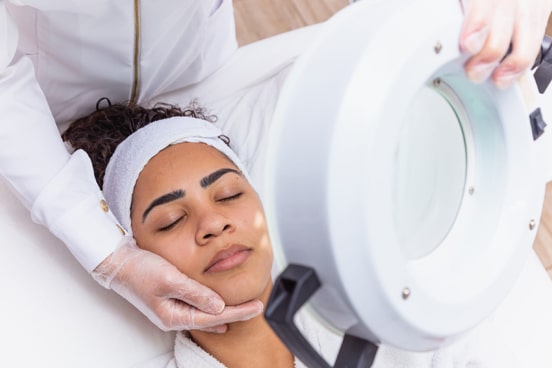 Women undergo microneedling Women undergo microneedling