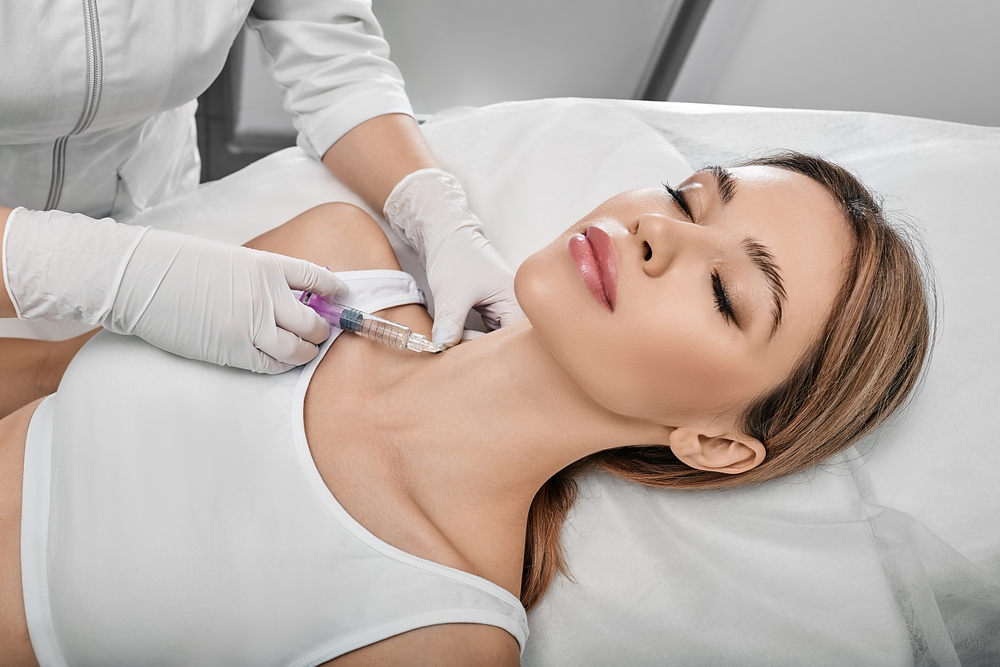 woman getting Botox for neck lines in Pensacola FL